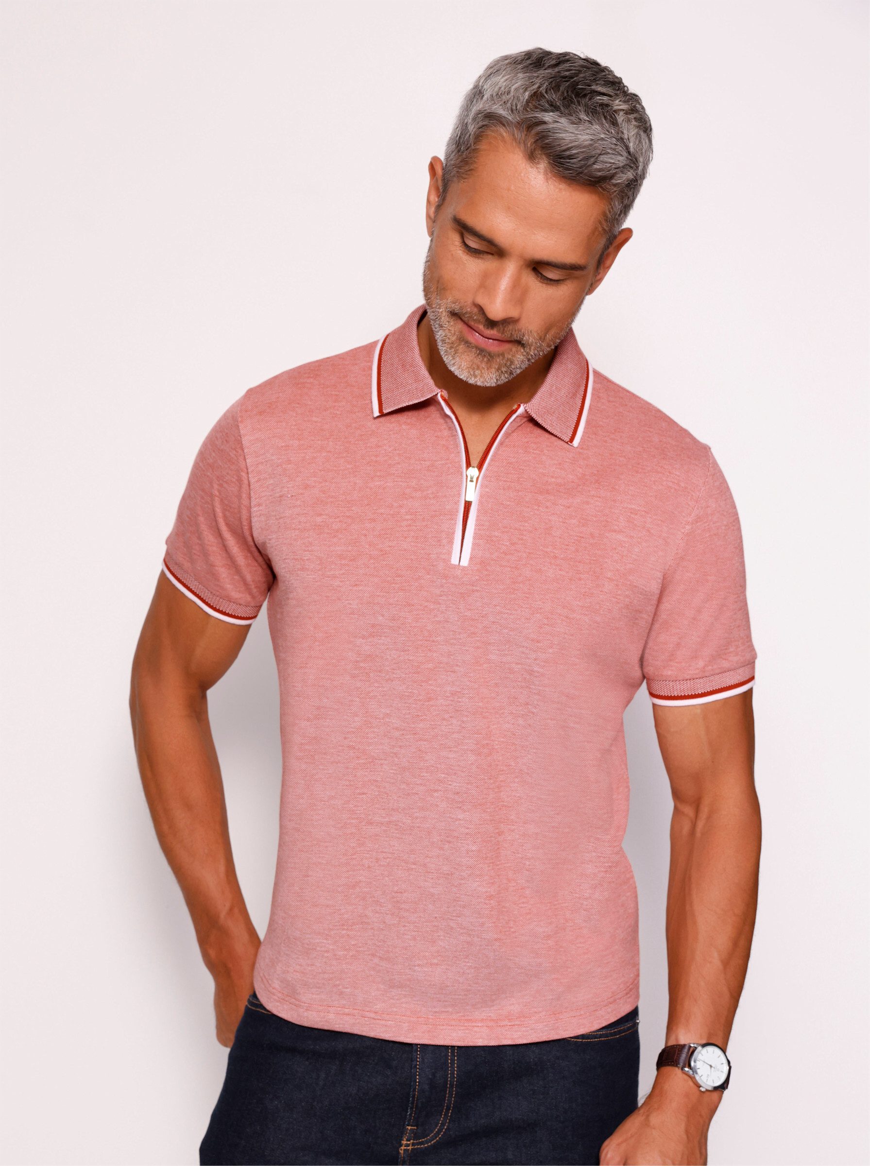 Sieh an! T-Shirt Kurzarm-Poloshirt Kurzarm