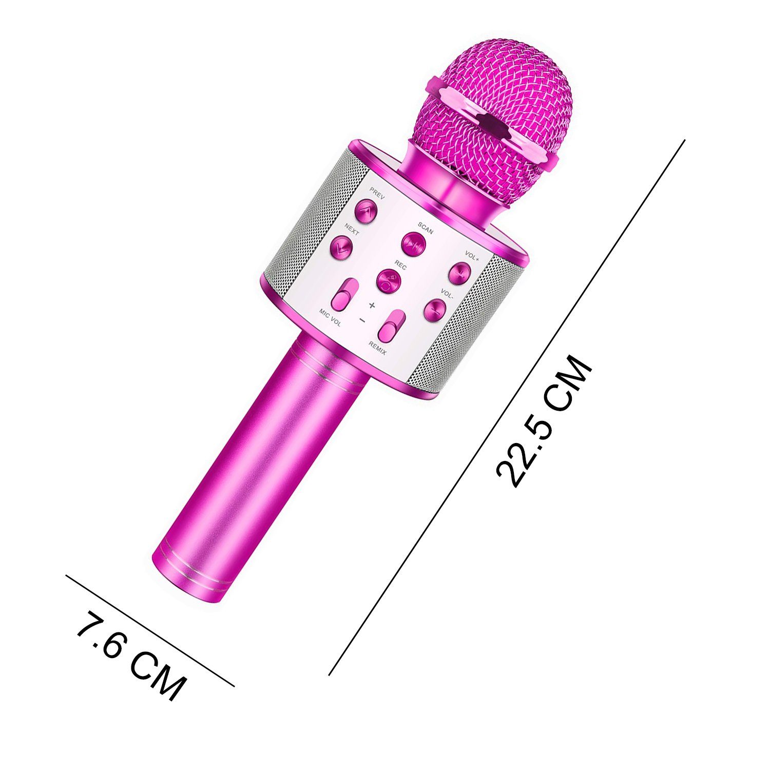 Drahtloses Bluetooth Mikrofon für Kinder Karaoke Mikrofon Geschenke pink 