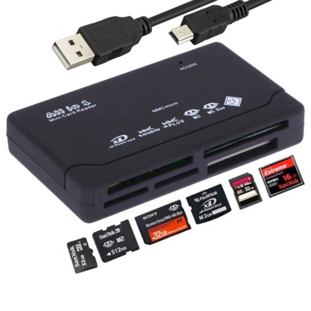 RACEL Speicherkartenleser USB Kartenleser 6 in 1 Speicherkartenleser für PC Laptop, Vielseitig, kompakt