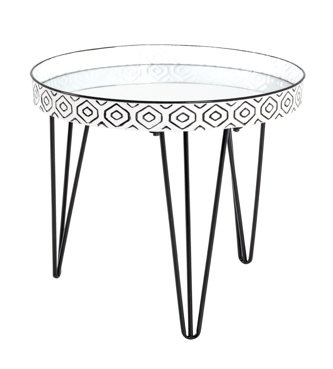 HAKU Couchtisch HAKU Möbel Couchtisch - schwarz-weiß - H. 46cm (1 Stück)