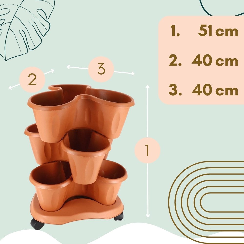 GarPet Blumentopf Pflanzturm Erdbeerturm Pflanzkübel Rollen günstig online kaufen