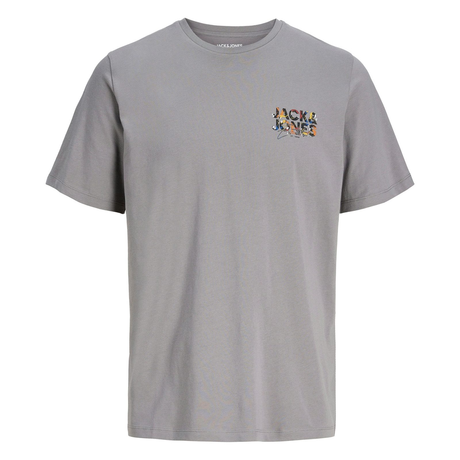 Jack & Jones T-Shirt JJGEPLAS Tee SS Crew Neck mit Markenschriftzug auf der Vorderseite