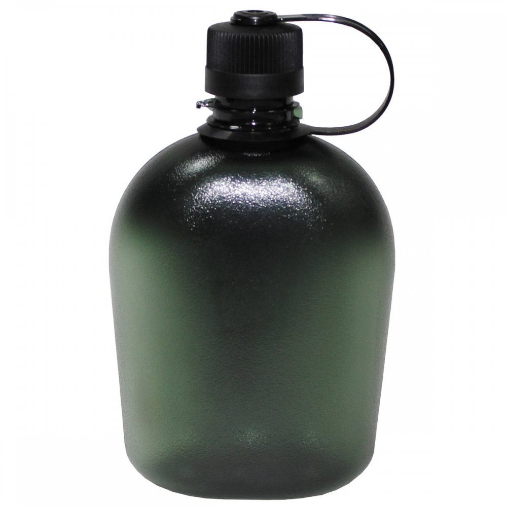 1 schwarz/transparent, MFH Feldflasche, GEN US l, II, Feldflasche BPA-frei