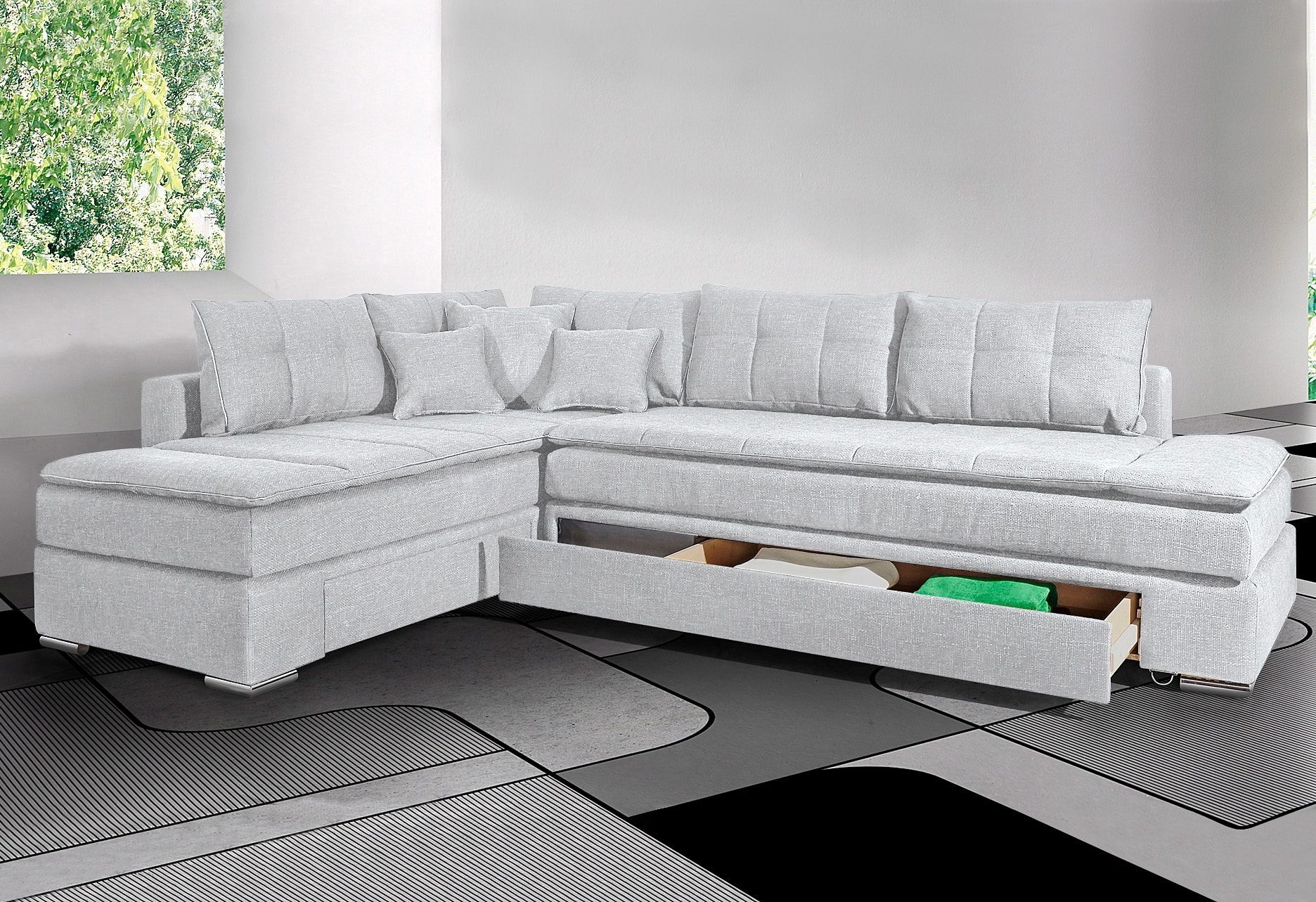 INOSIGN Ecksofa "Night & Day L-Form, B: 304 cm", mit Bettfunktion, Bettkast günstig online kaufen