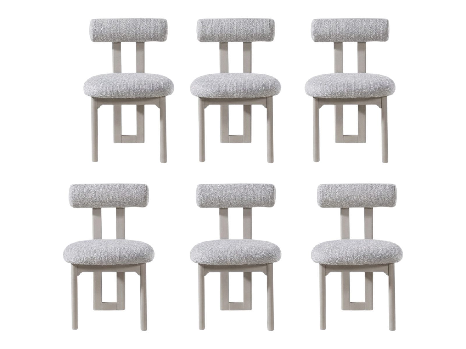 Villa Möbel Esszimmerstuhl Avva (Stuhl-Set, 6 St), Gepolsterter Stuhl in Creme mit standfestem Gestell