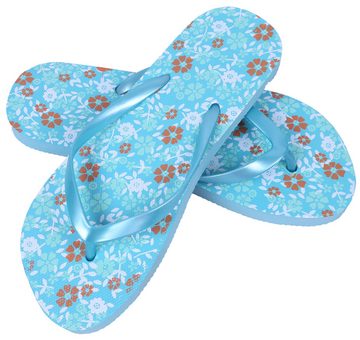 Sarcia.eu Blaue Flip-Flops für Damen mit Blumen gemustert 38-39 EU / 5-6 UK Badezehentrenner