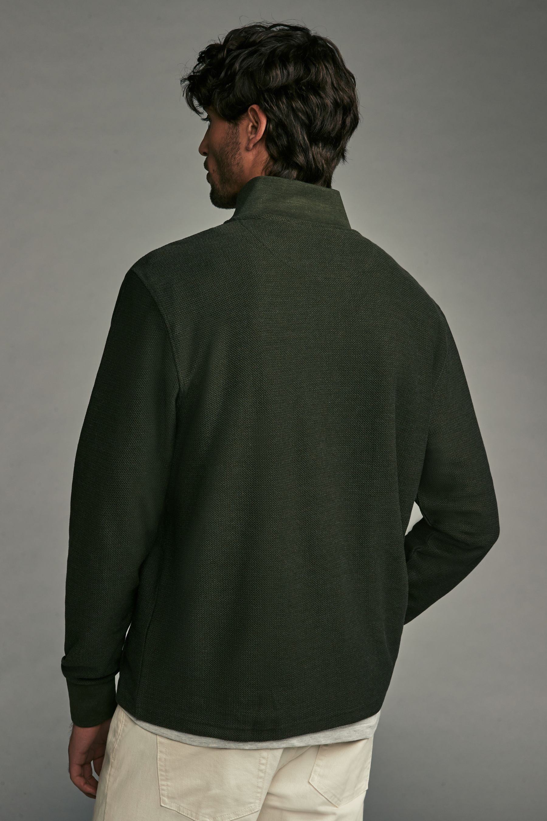Next Strickpullover Langärmeliger, strukturierter Troyer (1-tlg) günstig online kaufen