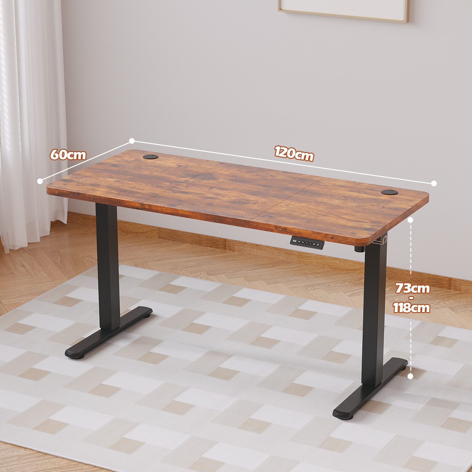 HOMALL Schreibtisch Schreibtisch Höhenverstellbarer mit Gedächtnis und Sitzerinnerung (2-lagige Hohenverstellung mit sitzender Erinnerungsfunktion und USB-Ladeanschluss)