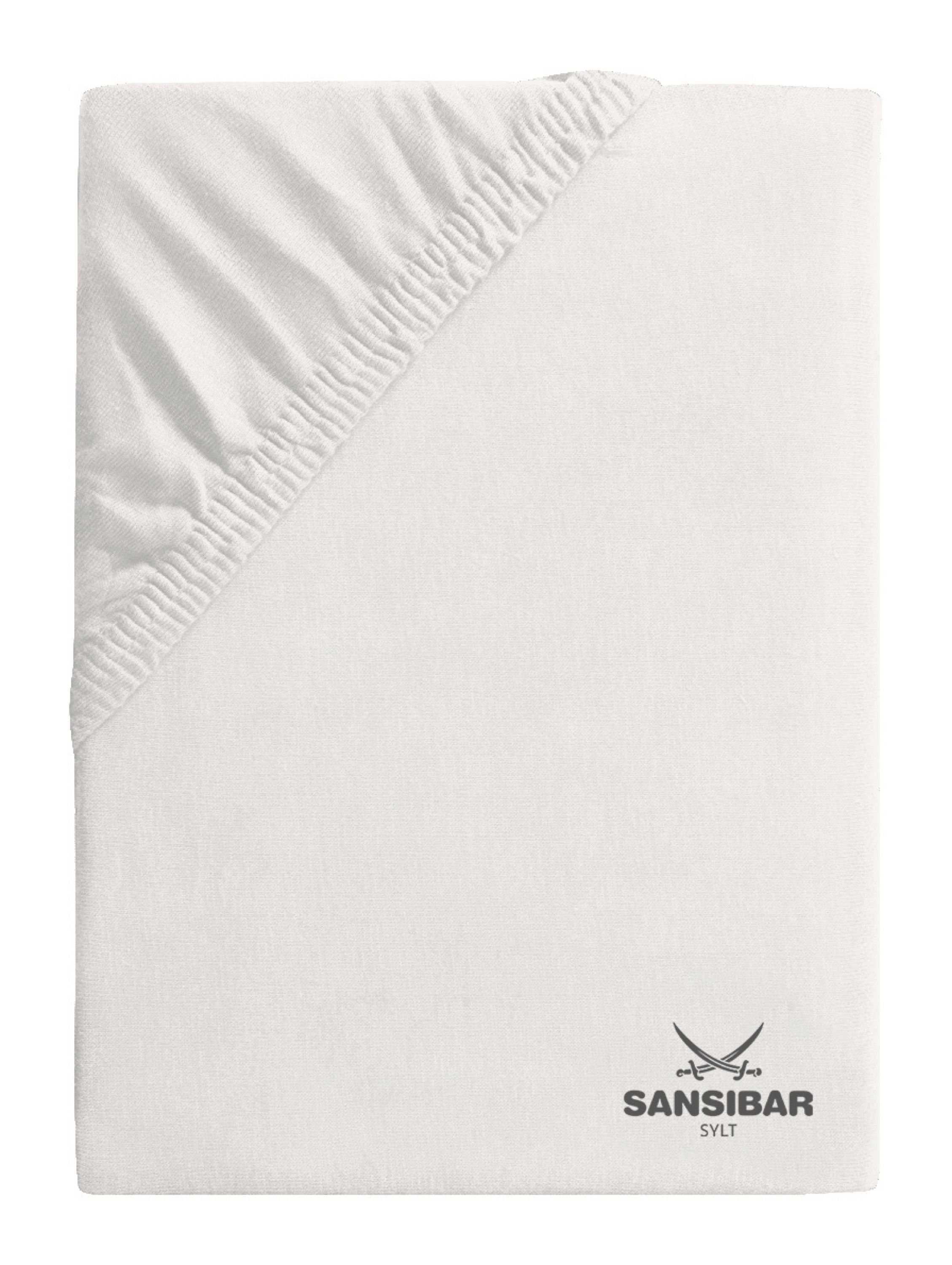 Sansibar Sylt Spannbettlaken Topperbezug SANSIBAR Jersey BL 180x200 cm weiß günstig online kaufen