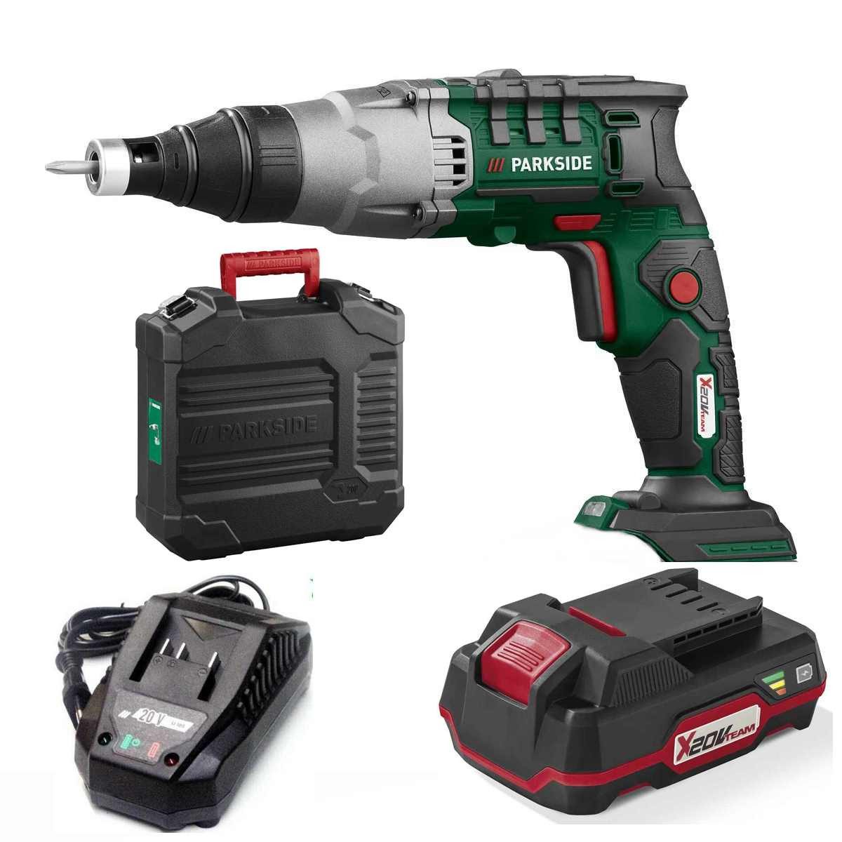 PARKSIDE PERFORMANCE® Akku-Trockenbauschrauber 20V Akku-Trockenbauschrauber PTBSA 20-Li mit Akku 2 Ah, Ladegerät