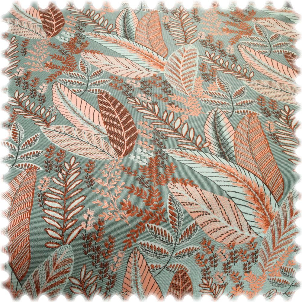 Heiro Stoff Jacquard Flachgewebe Möbelstoff Laurel Coral, Meterware - Breite:140 cm