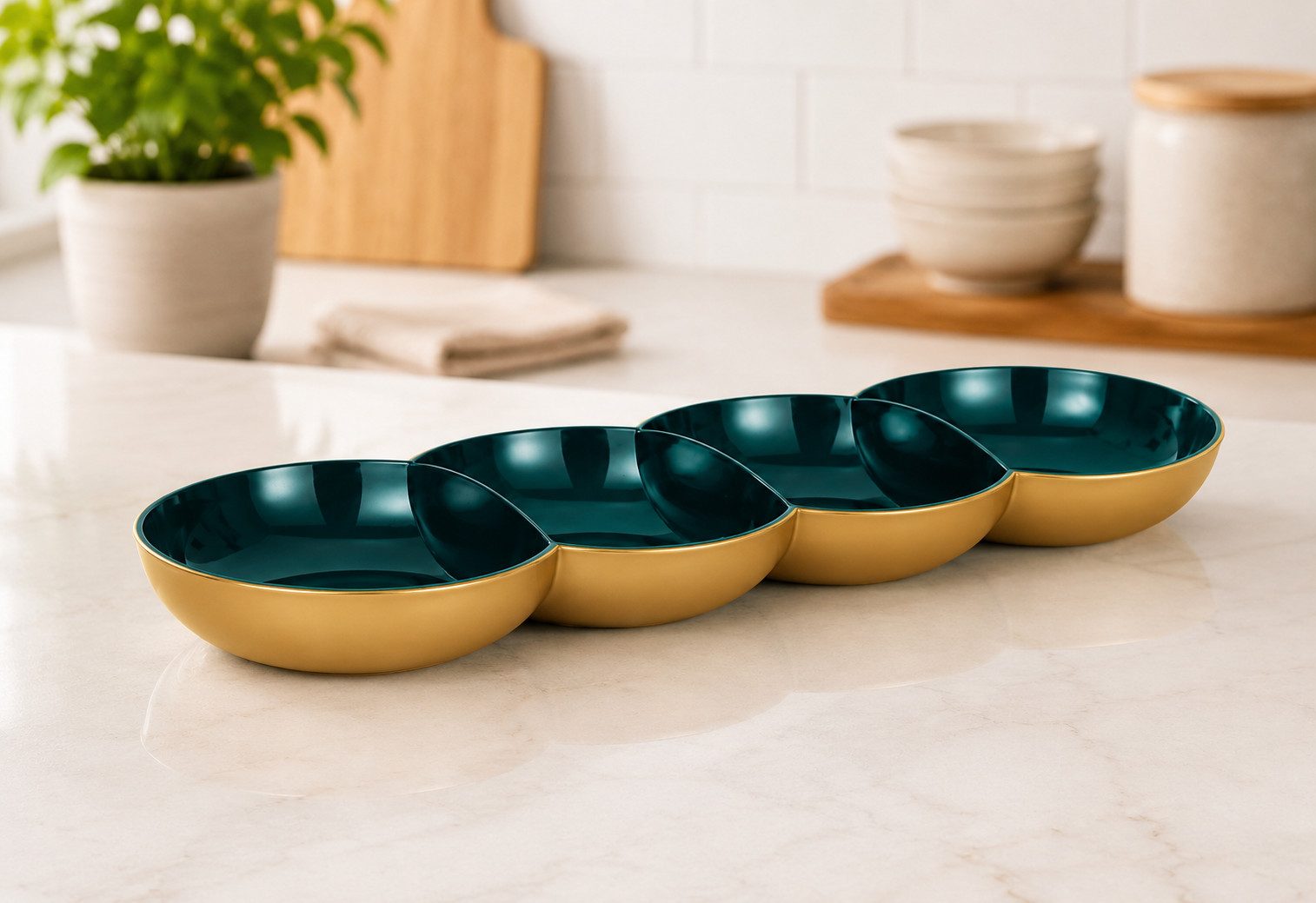 TUPPERWARE Servierschale Tupperware Allegra Perle in grün / gold