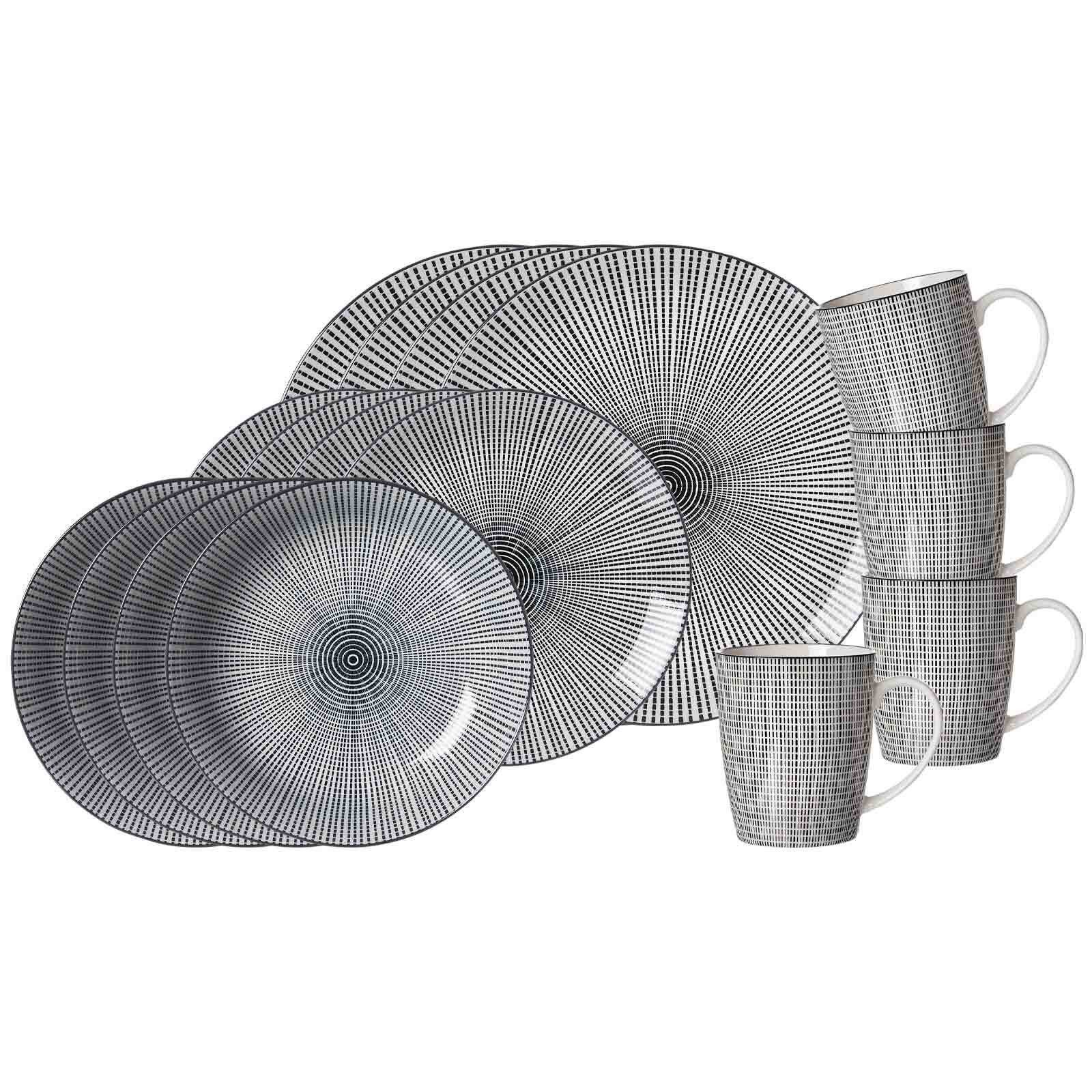 Ritzenhoff & Breker Комбинированное обслуживание Takeo Stripes Комбинированное обслуживание 16er Set (16-tlg), Porzellan