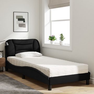 vidaXL Bett Bett mit Matratze Schwarz 90x200 cm Stoff