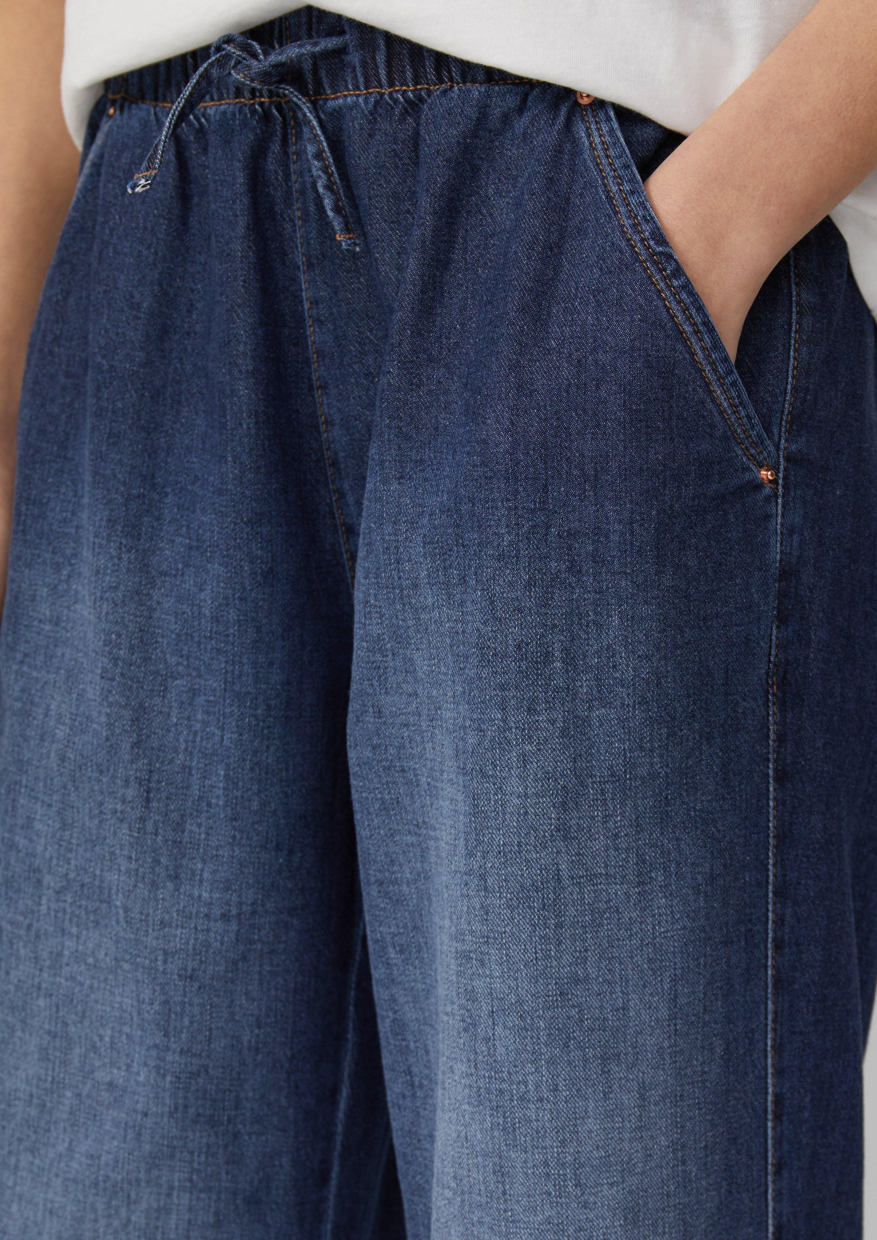 QS Weite Jeans, mit elastischem Bund und Kordelzug günstig online kaufen