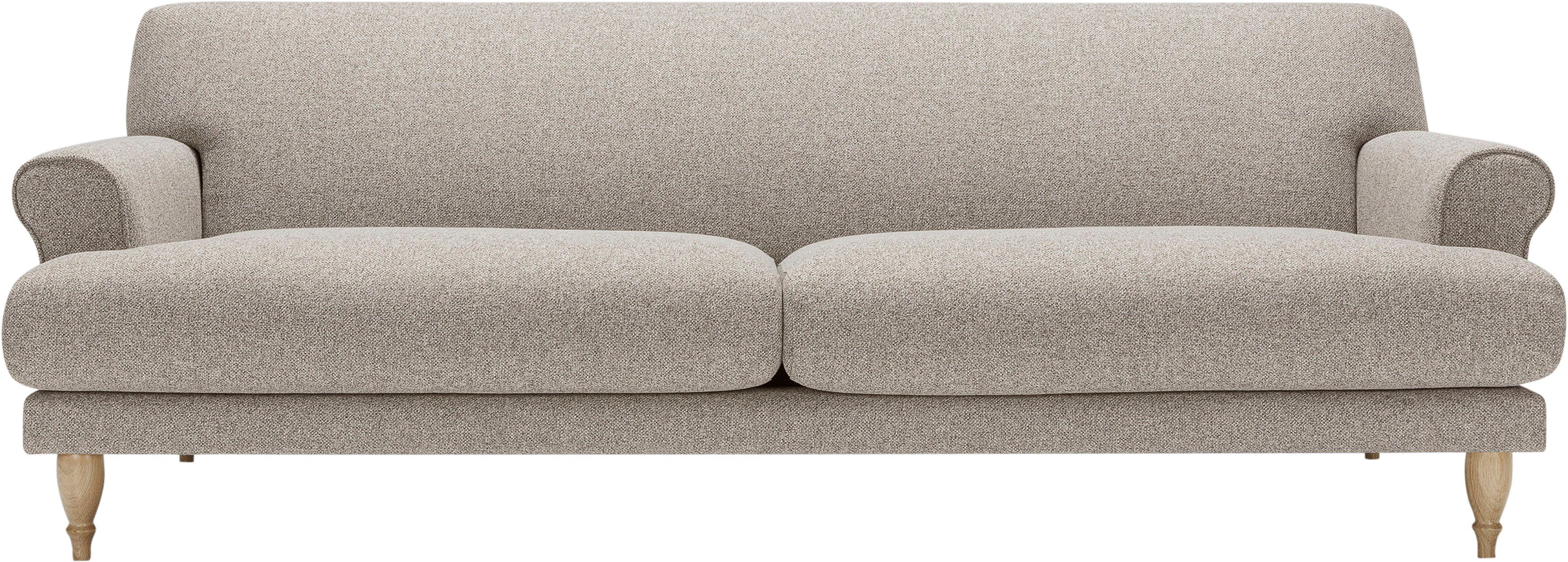 LOVI Sofa 3-Sitzer, Ginger, natur, Füße Eiche mit Polsterunterlage Sitzunterfederung