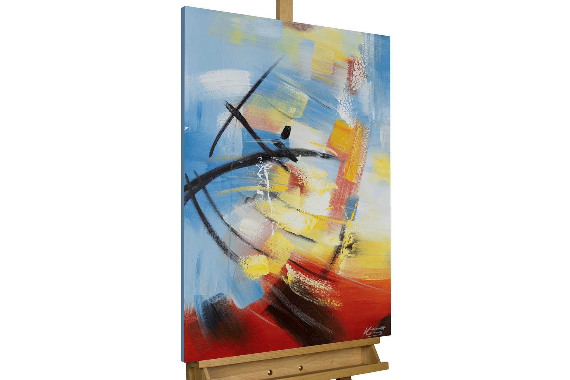 KUNSTLOFT Gemälde Abstrakte Traumwelt 60x90 cm, Leinwandbild 100% HANDGEMALT Wandbild Wohnzimmer | Ölbilder