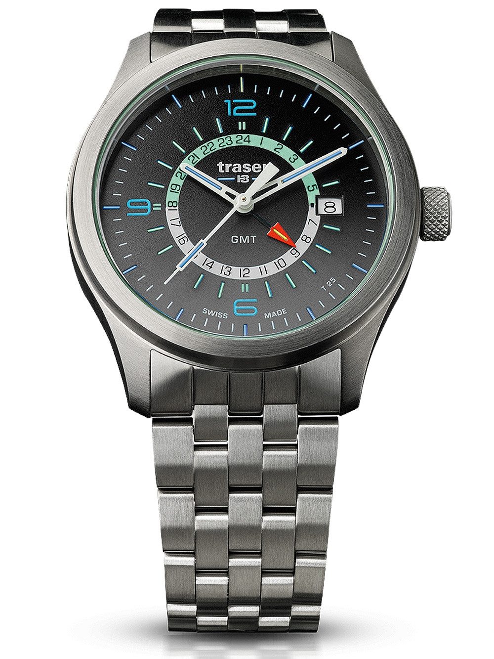 Quarzuhr Traser H3 107232 P59 Aurora GMT Herrenuhr 42mm 10ATM Traser H3 107232 P59 Aurora GMT Herrenuhr 42mm 10ATM