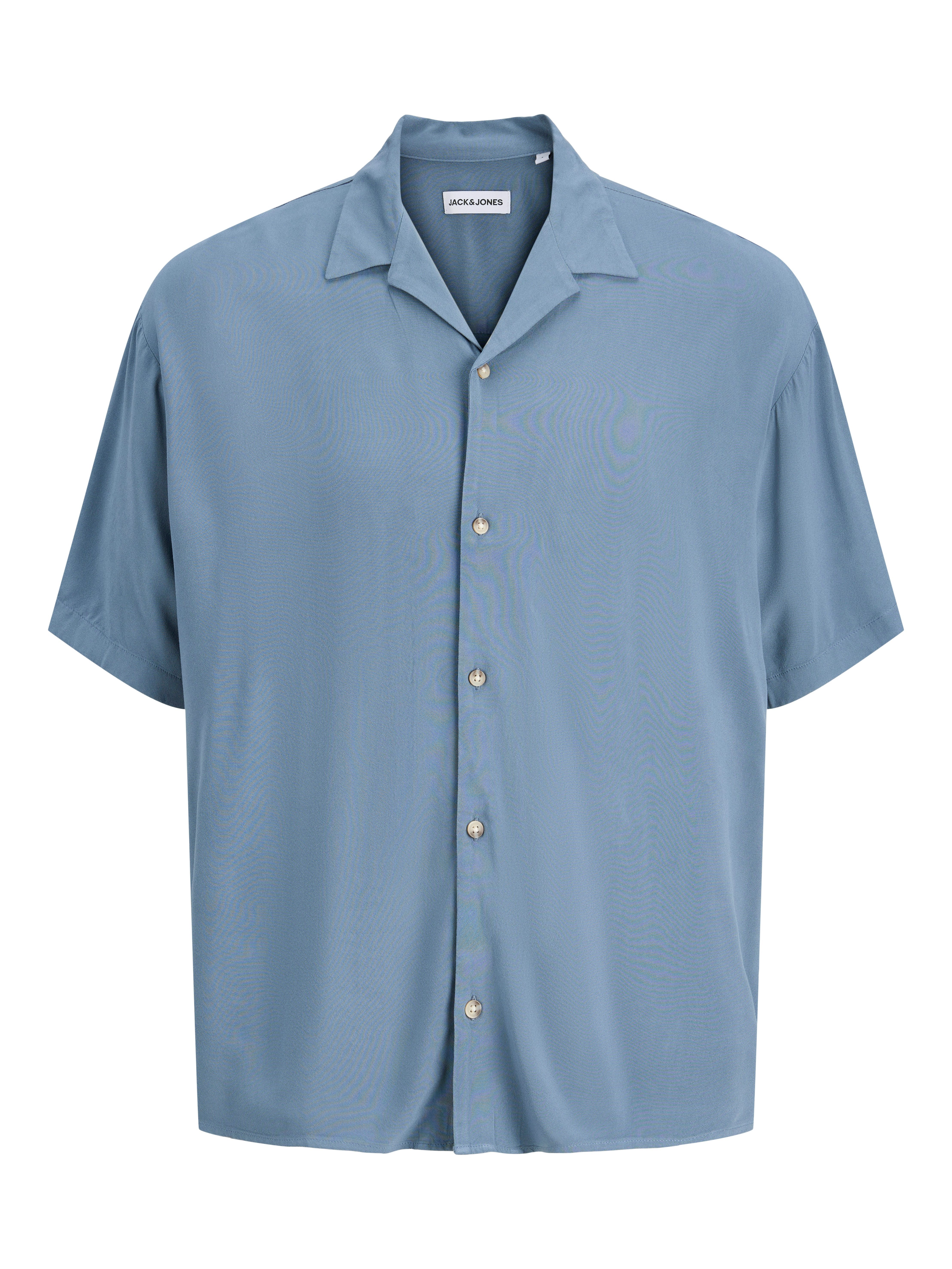 Jack & Jones Kurzarmhemd JJEJEFF RESORT SOLID SHIRT SS SN Viskose, loose fit – Bild 5 von 5