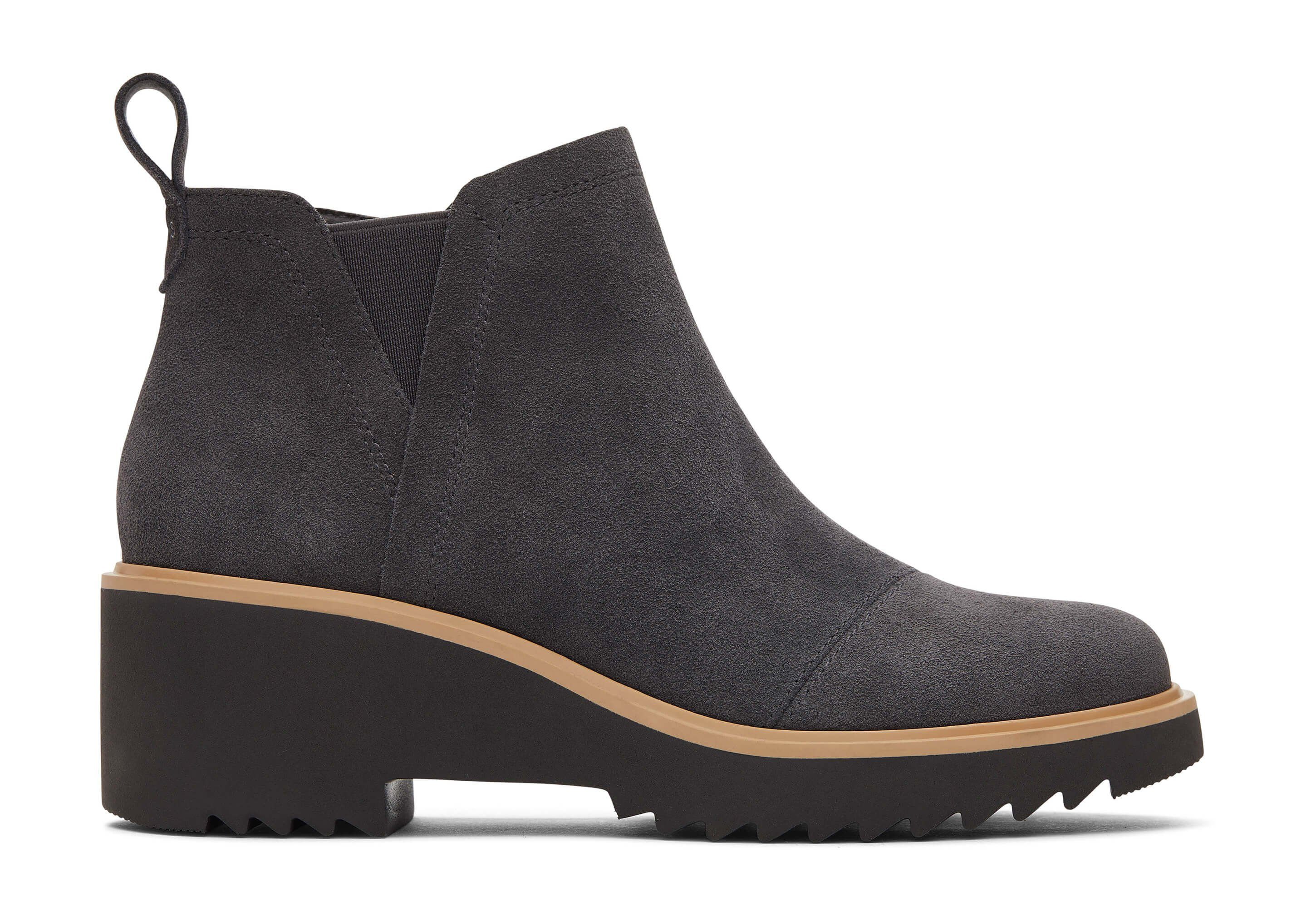 Maude Black Suede Wedge Boot Chelseaboots