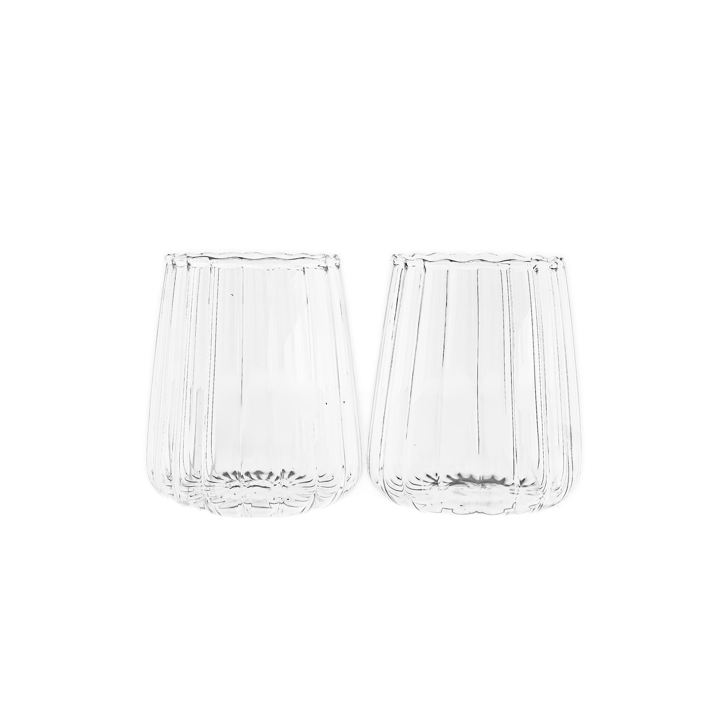 Gläser-Set "Luana Corta" - 350 ml im Relief-Design aus Borosilikatglas