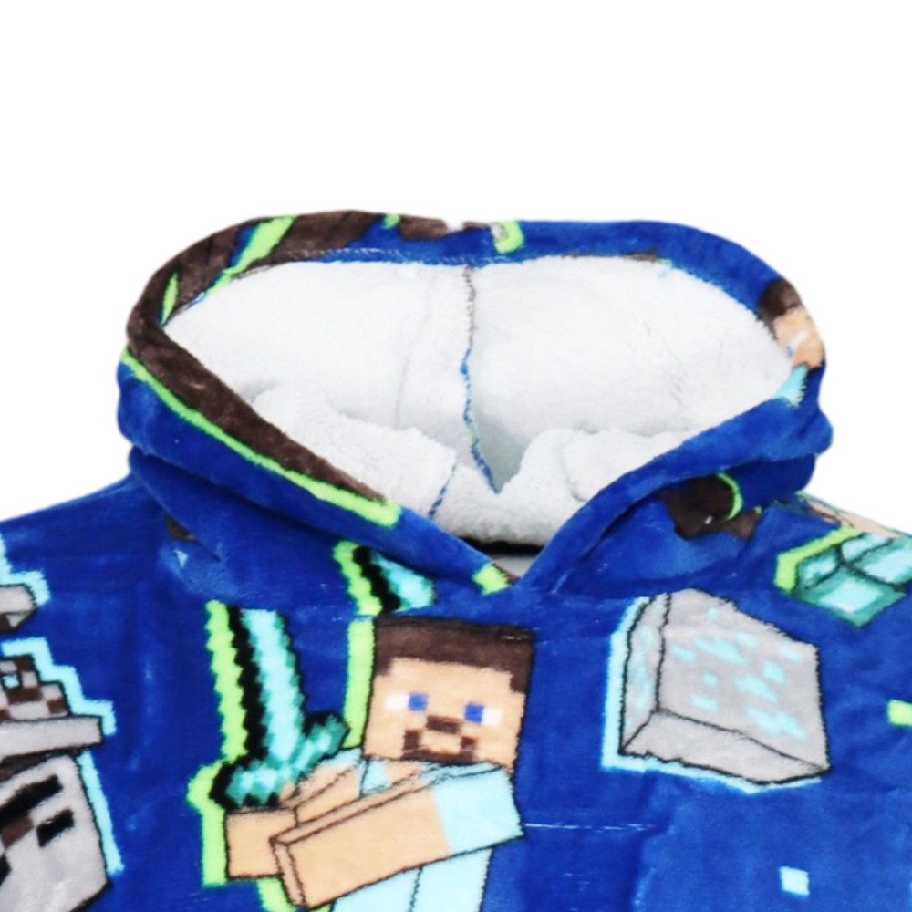 Minecraft Sweatponcho Minecraft Gamer Kuschelponcho mit Ärmeln Kapuze Tasch günstig online kaufen