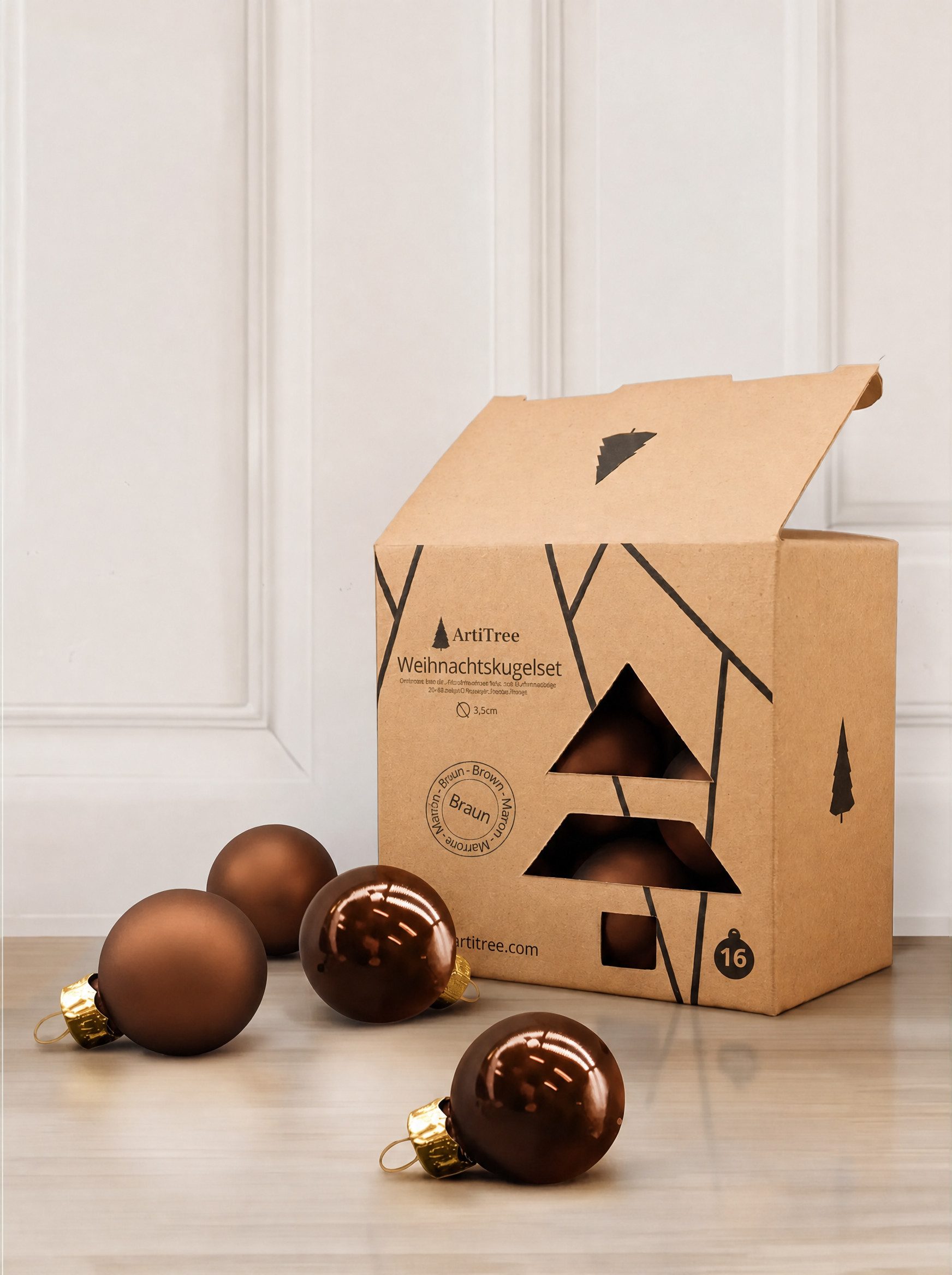 Taupe Weihnachtskugeln kaufen » Taupe Christbaumkugeln
