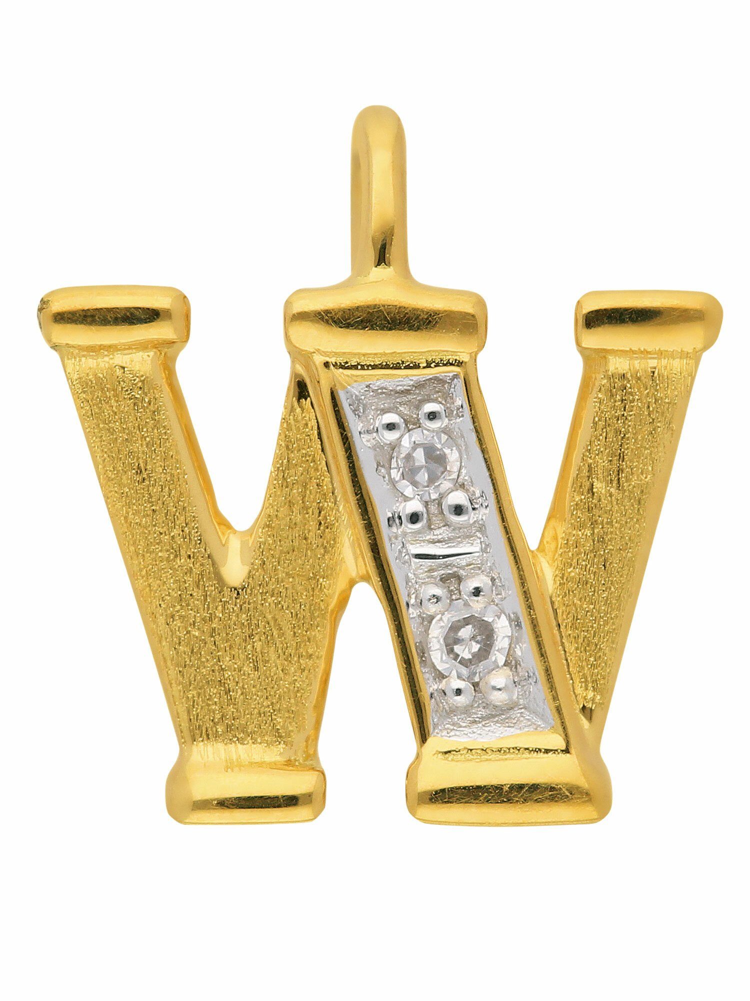 Diamant mit Buchstabenanhänger Diamant, Buchstabenanhänger Gold Adelia´s & für mit Goldschmuck 585 Herren Damen