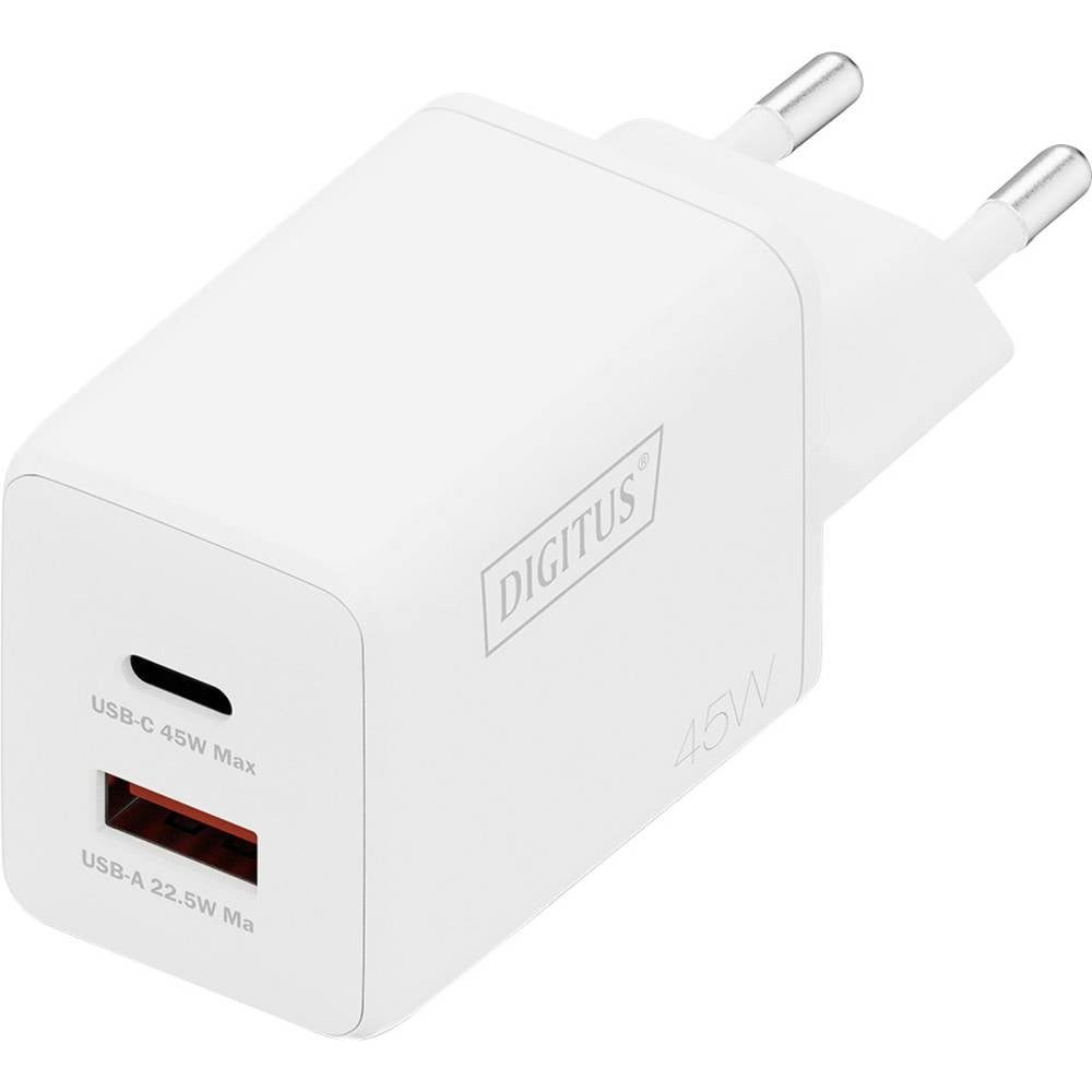 Digitus DA-10302 USB Ladegerät 45 W 1x USB-A, 1x USB-C® Weiß USB-Ladegerät