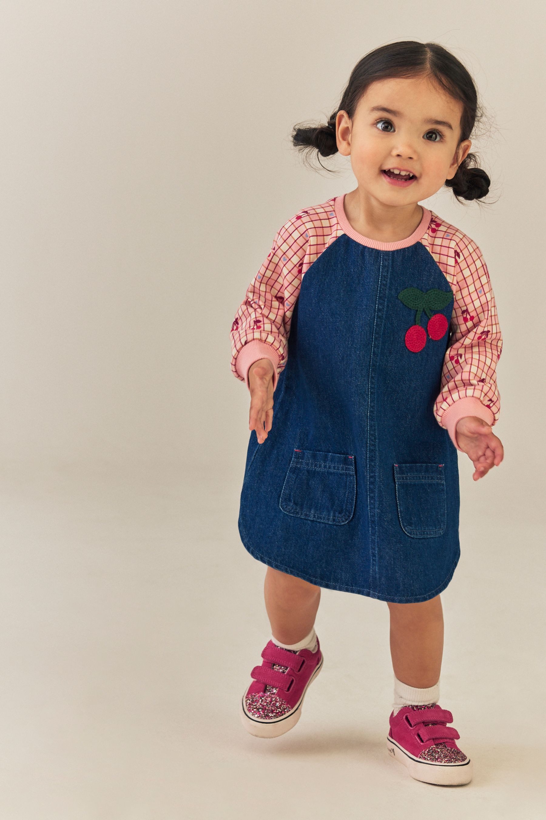 Next Jeanskleid Denim-Kleid mit Raglanärmeln (1-tlg) – Bild 4 von 5