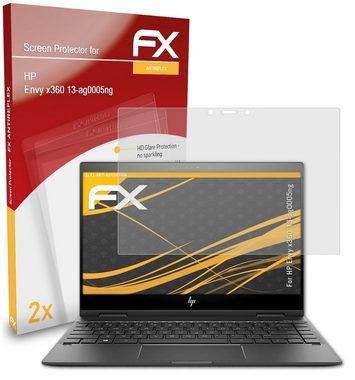 atFoliX Schutzfolie für HP Envy x360 13-ag0005ng, (2 Folien), Entspiegelnd und stoßdämpfend