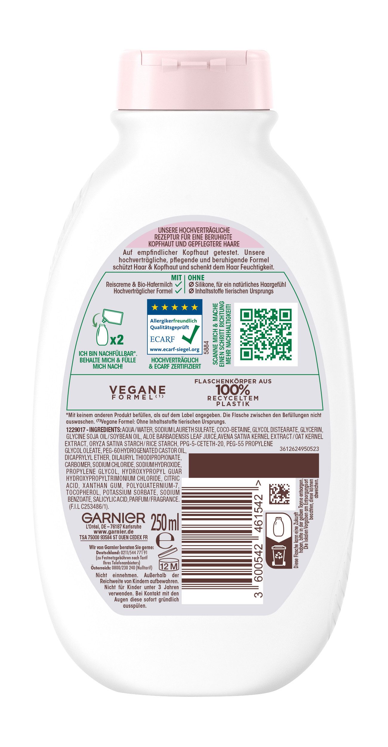 GARNIER Haarshampoo Garnier Wahre Schätze Shampoo Sanfte Hafermilch 6er Packung