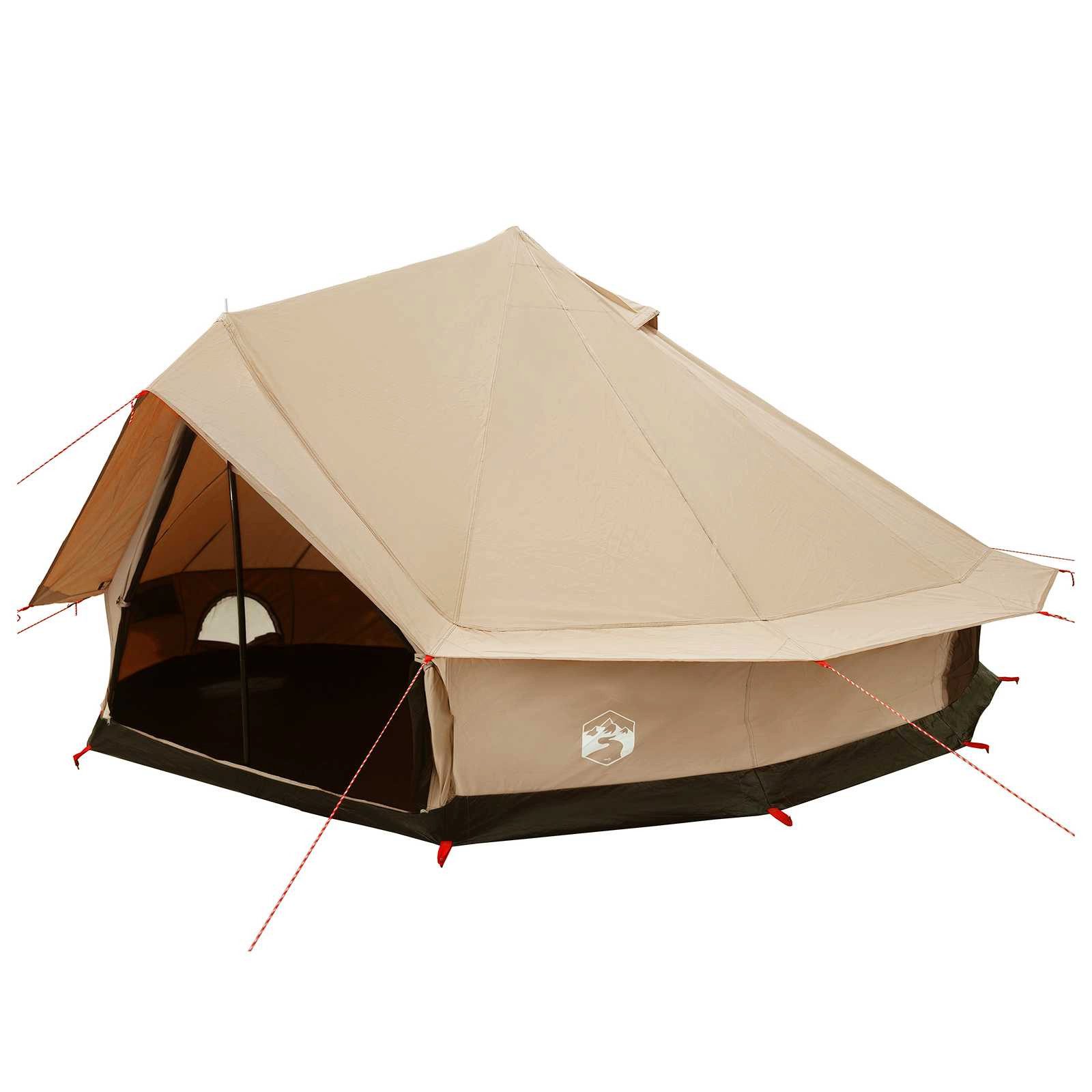 vidaXL Kuppelzelt Familienzelt Creme 10 Personen Polybaumwolle, (1 tlg)