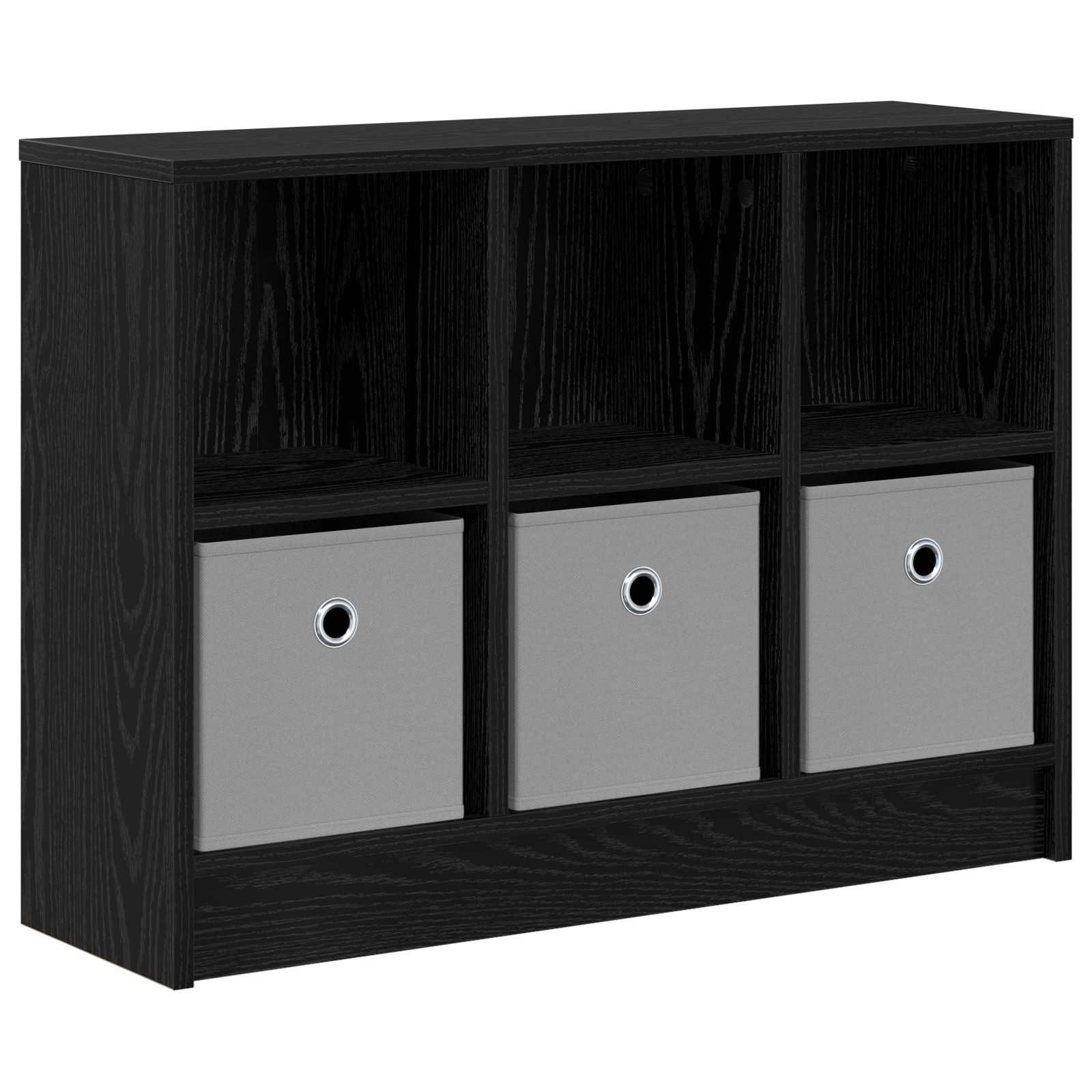 vidaXL Sideboard Sideboard Schwarz Eichen-Optik 73,5 x 22,5 x 53,5 cm (1 St)
