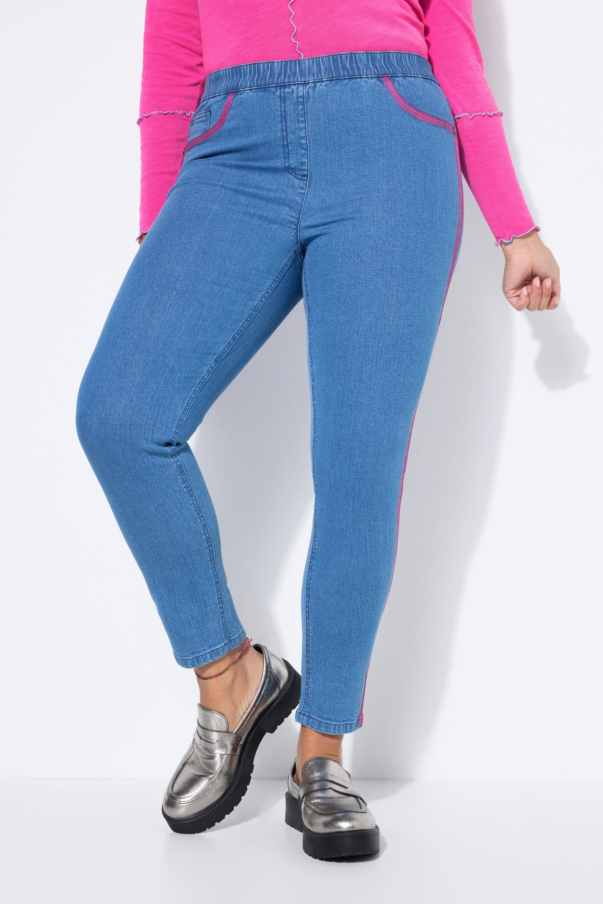 5-Pocket-Jeans Jeggings Jule Slim Fit "bemalte" Kanten