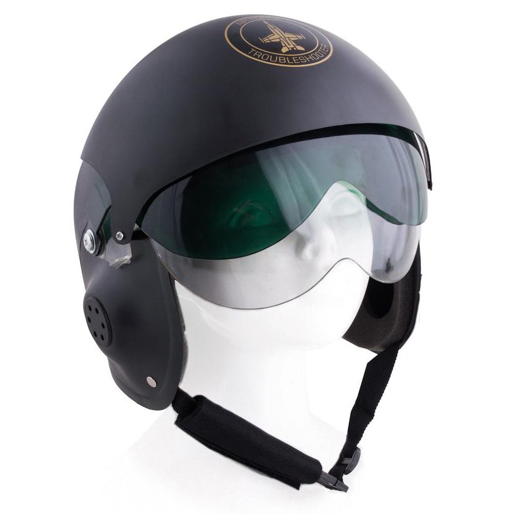 Kostüm Pilotenhelm Helm schwarz
