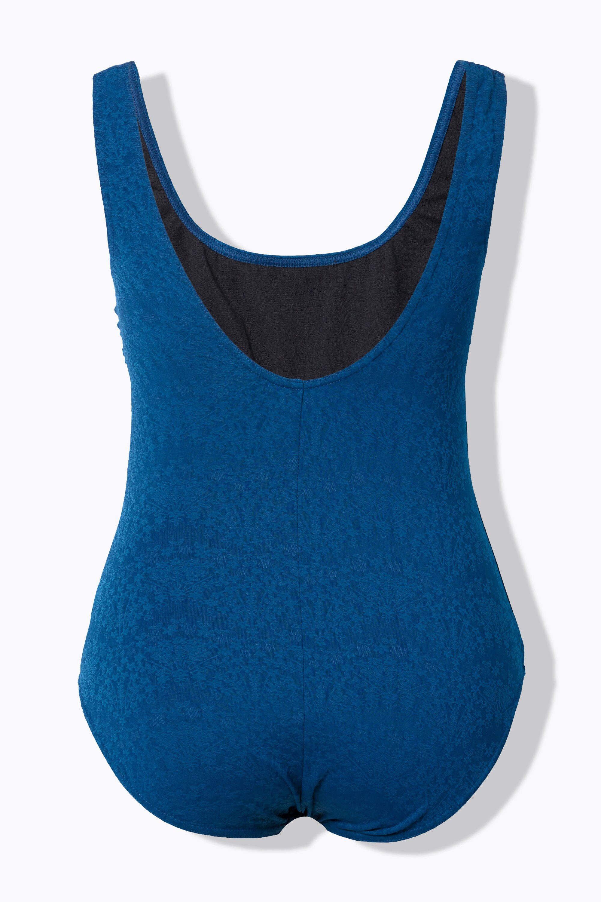 Ulla Popken Badeanzug Badeanzug Pfauen ohne Softcups Rundhals