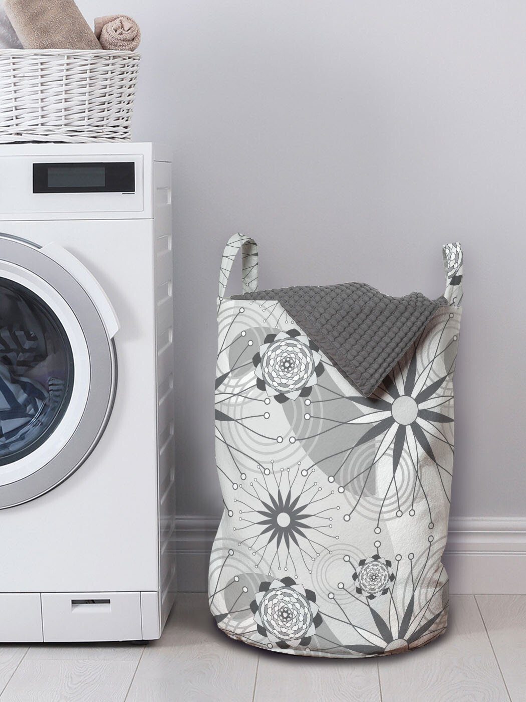 Moderne Griffen geometrische Abstrakt Waschsalons, Kordelzugverschluss mit Abakuhaus Wäschesäckchen für Blumen Wäschekorb