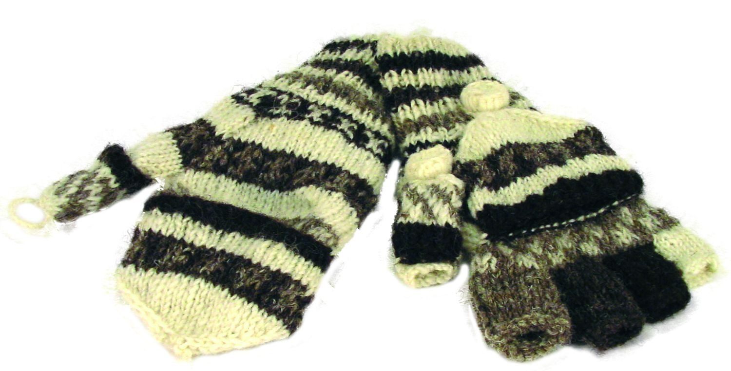 El Puente Fäustlinge Vario-Handschuhe, Größe L, Handmade Fair Trade