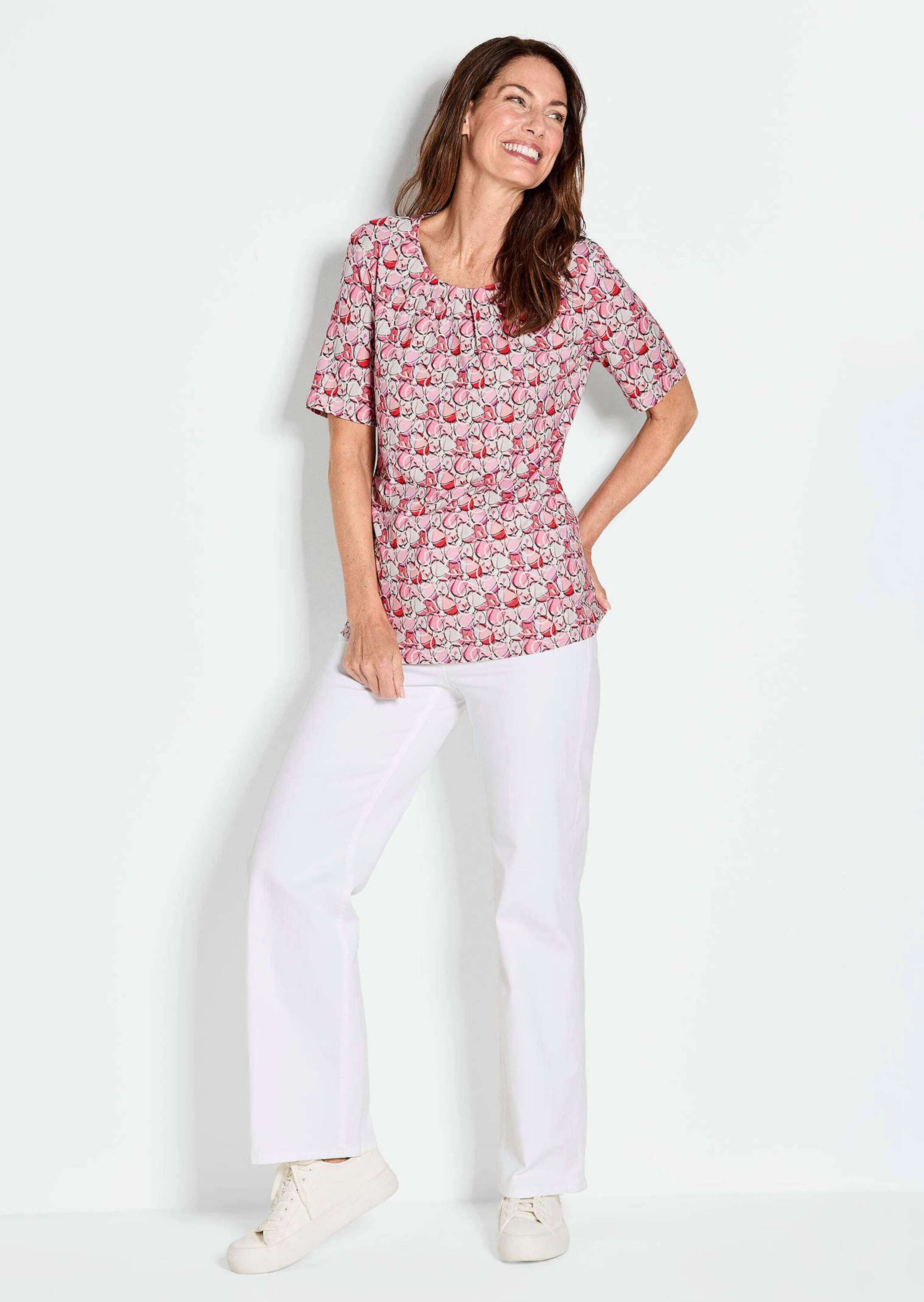 GOLDNER Print-Shirt Multicolor-Shirt mit Halbarm, Rundhalsausschnitt Elegan günstig online kaufen
