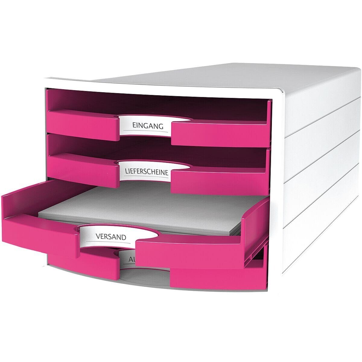 HAN Schubladenbox Impuls, mit pink offen, Schubladen, 4 stapelbar