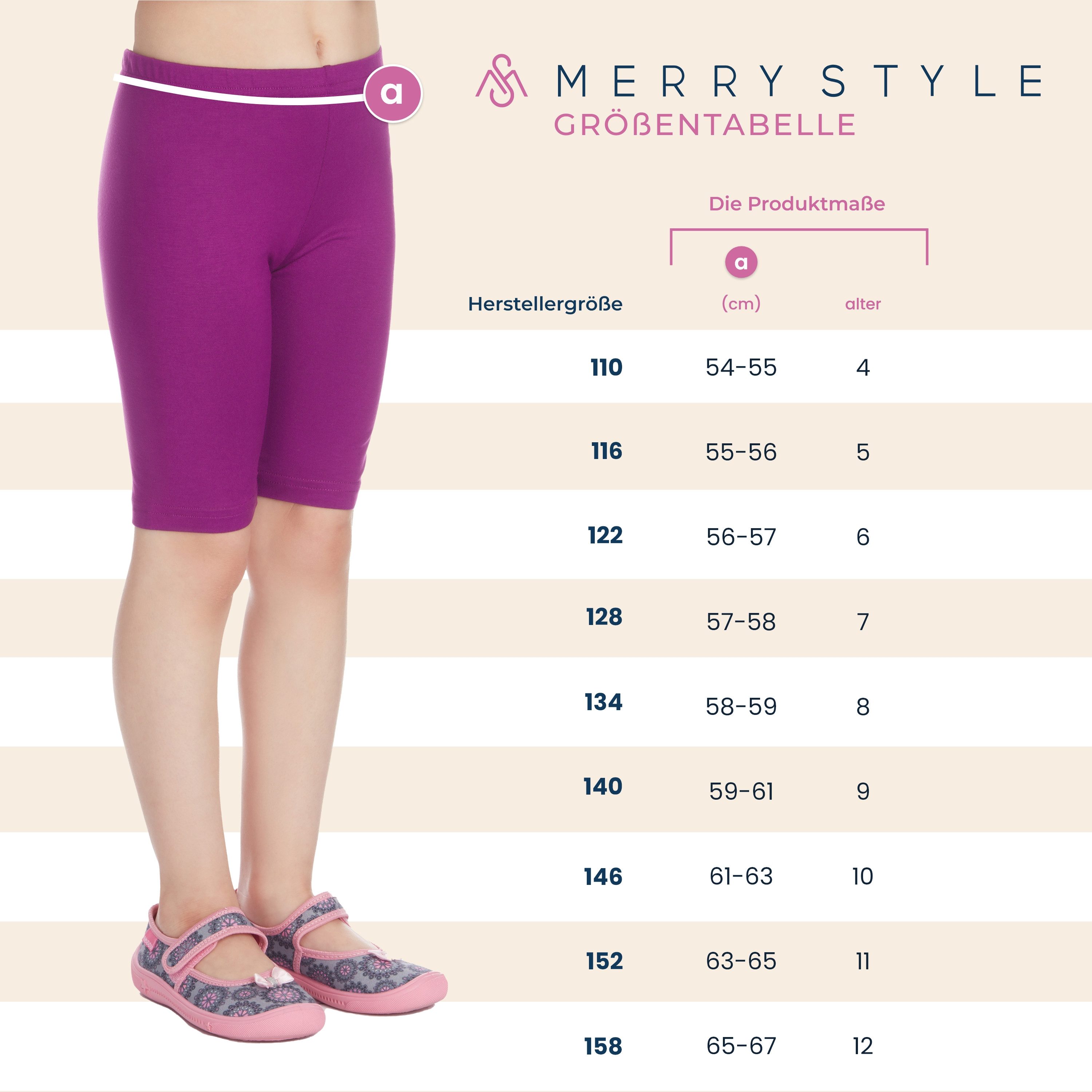 Merry Style Leggings Mädchen Kurze Hose MS10-132 (1-tlg) aus Viskose