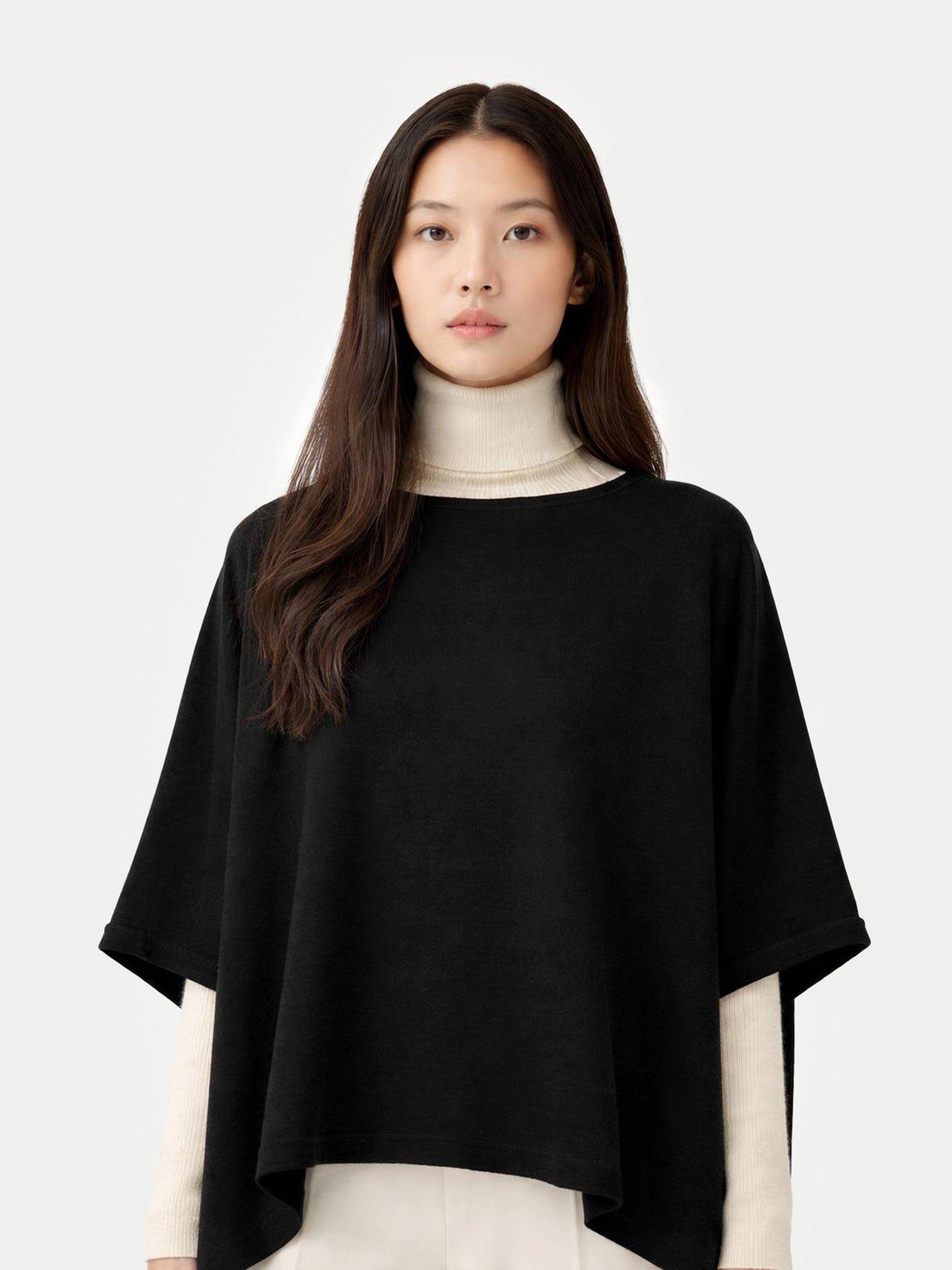 GOBI Cashmere Poncho Kaschmir-Poncho mit U-Boot-Ausschnitt