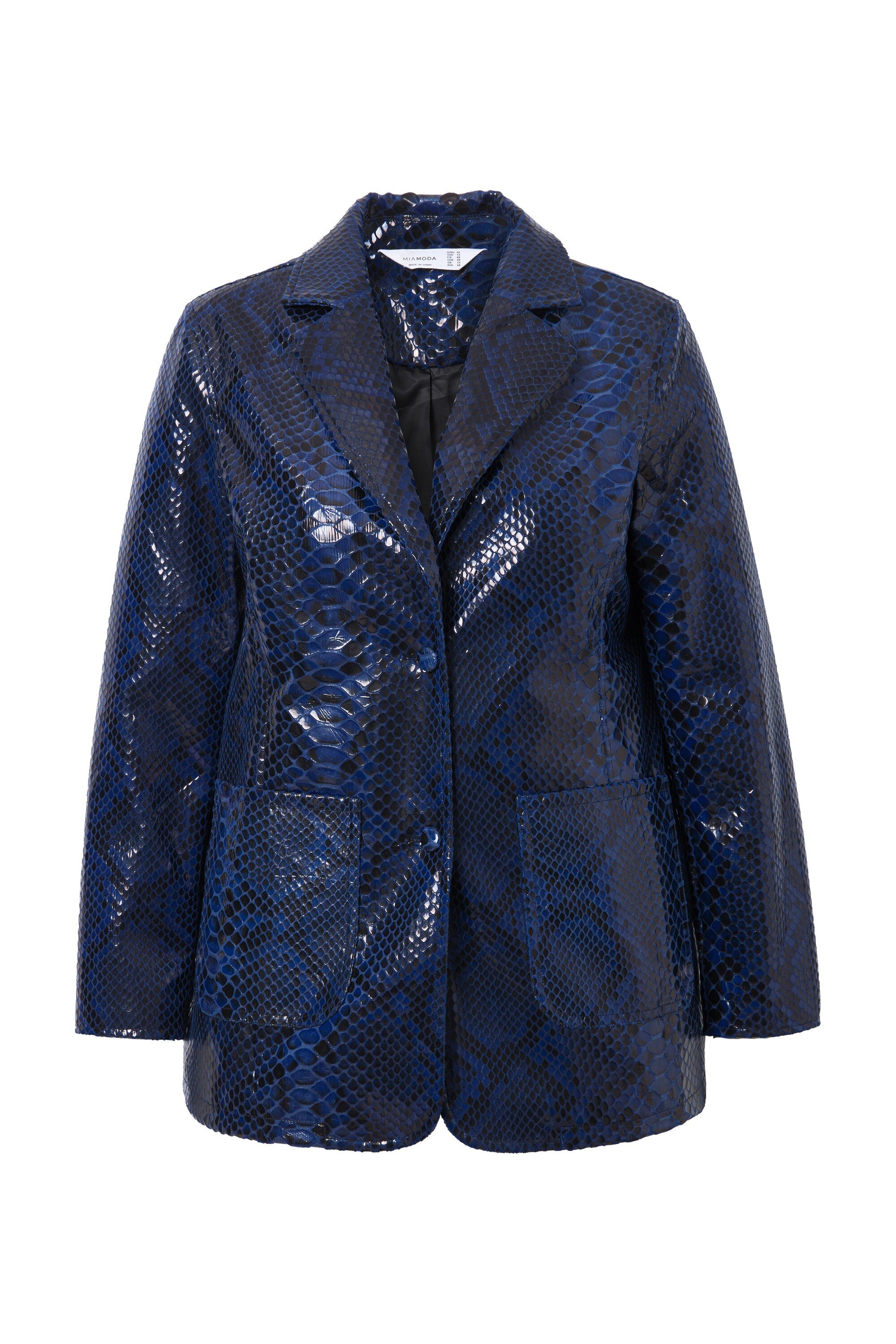 MIAMODA Blusenblazer Blazer Fitted Fit Schlangenoptik