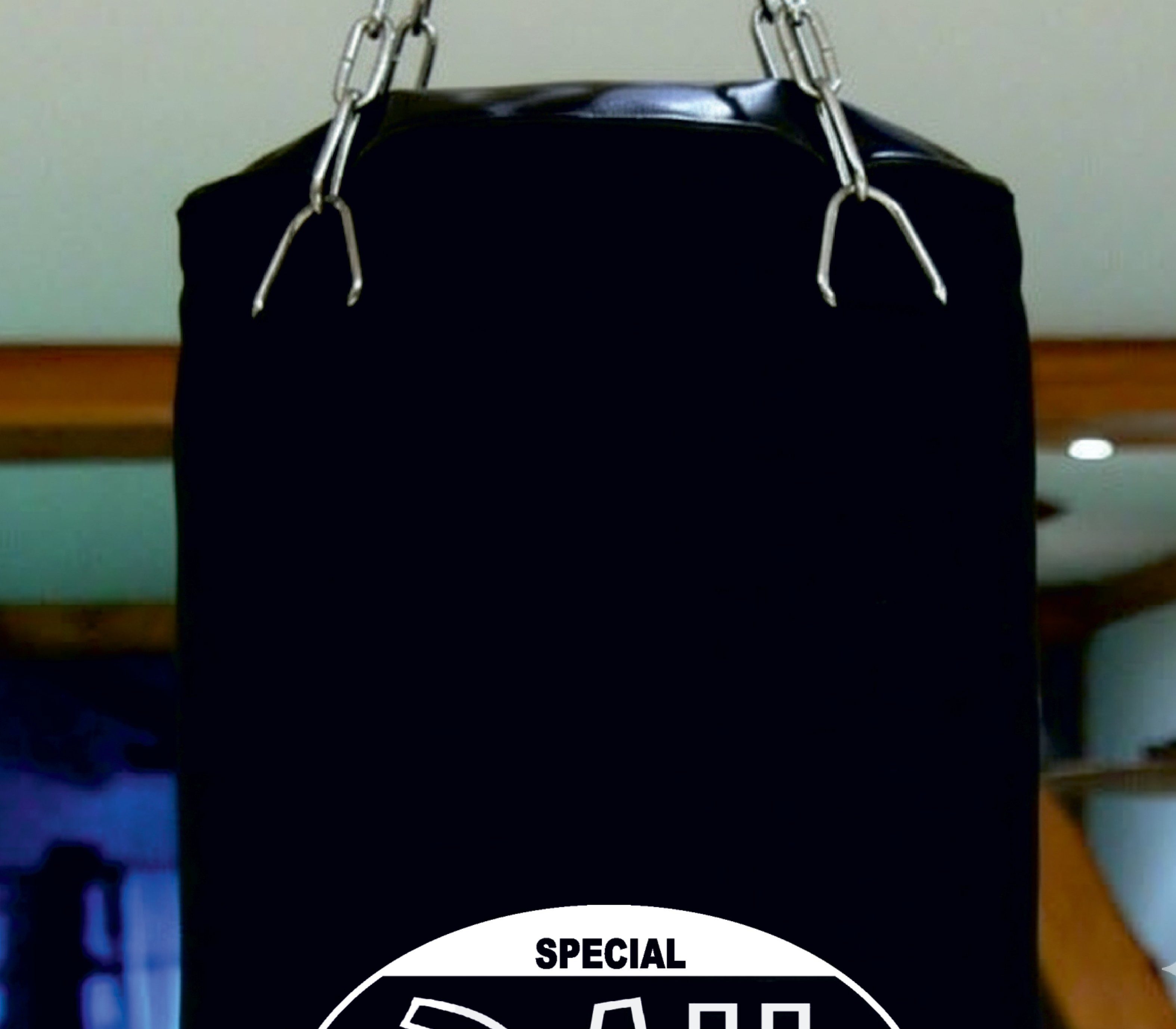 BAY-Sports Boxsack Sandsack 120 cm Erwachsene schwarz ungefüllt groß Boxen Kickboxen MMA (Stück), inkl. Verchromter 4-strahlige Stahlkettenaufhängung mit Drehwirbel.