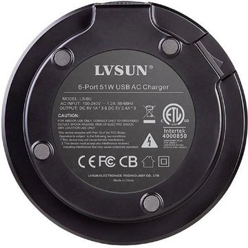 LVSUN LS-6U 51W 6-Port USB-Ladegerät
