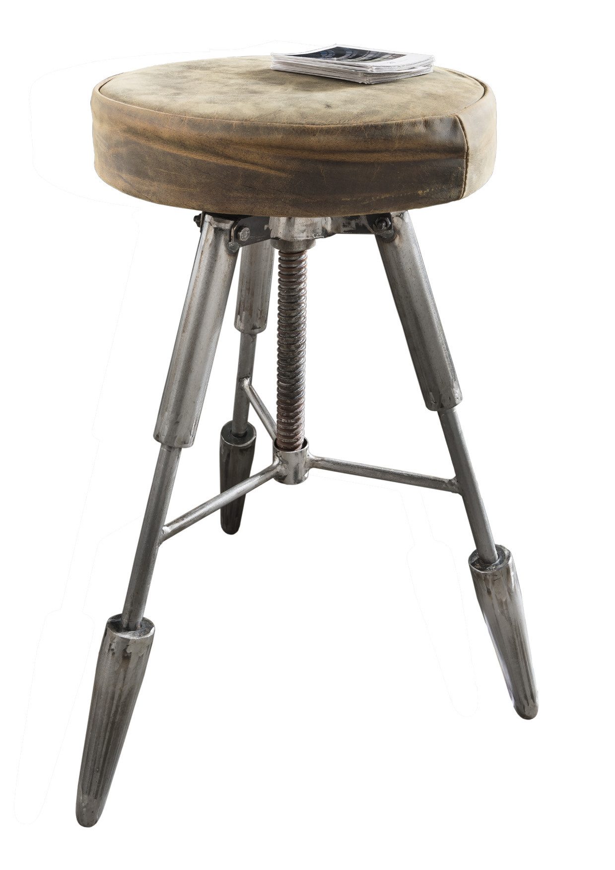 More2Home Sitzhocker Hocker JUSTIN vintage-industrial, drehbar und höhenverstellbar