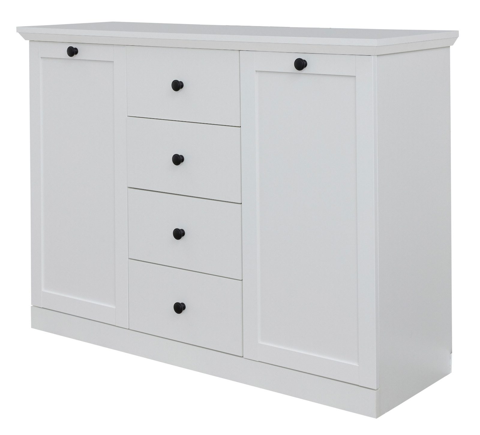 trendteam Kommode Baxter (Sideboard in Landhaus weiß, 119 x 88 cm), 4 Schubladen
