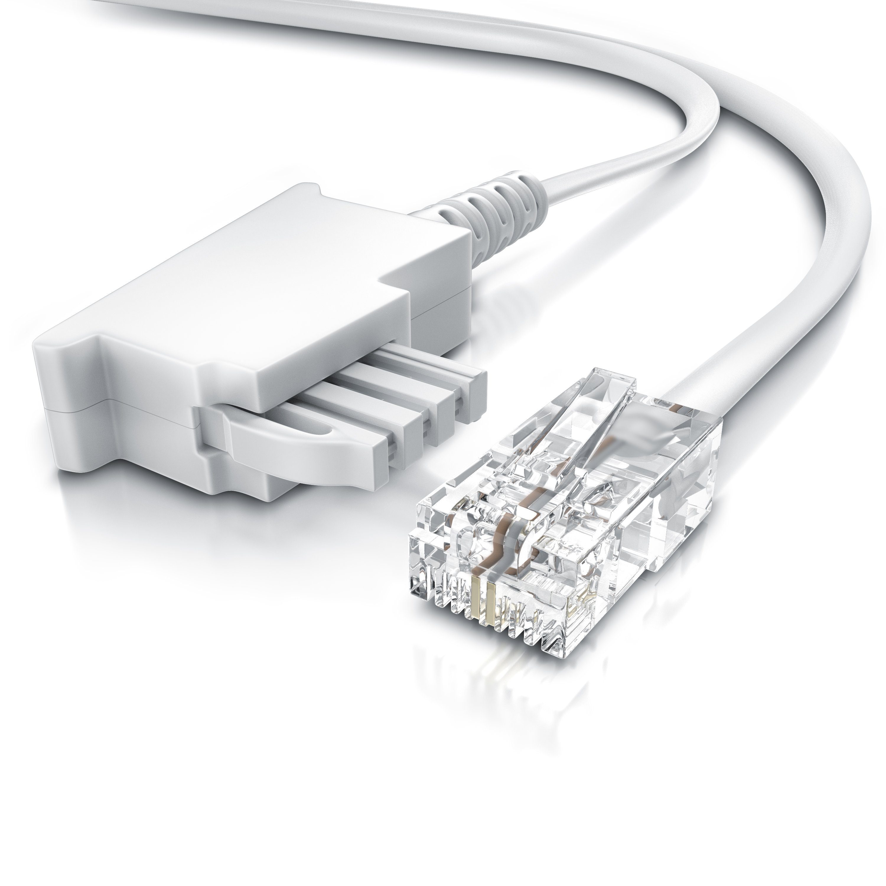 CSL Telefonkabel / Anschlusskabel Router an Telefondose Routerkabel - 6m Telefonkabel, TAE-F, RJ-45 (Ethernet) (600 cm), TAE-F auf RJ45, für Router, Fritzbox und Telefondose, für DSL und VDSL