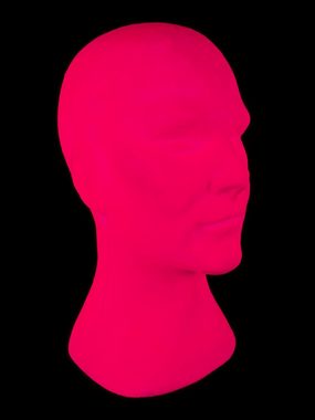 PSYWORK Dekofigur Schwarzlicht Deko Kopf "Glowhead" Pink, UV-aktiv, leuchtet unter Schwarzlicht